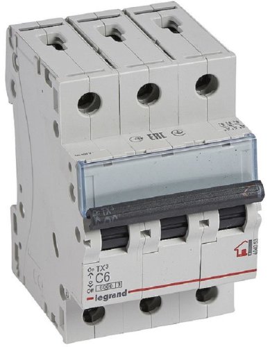 Выключатель автоматический Legrand TX3 6000 3п 6А C 6кА картинка